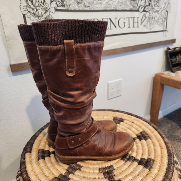 Aldo lovely taupe-brown boots 7 with knit band detail - Picture 9 of 11